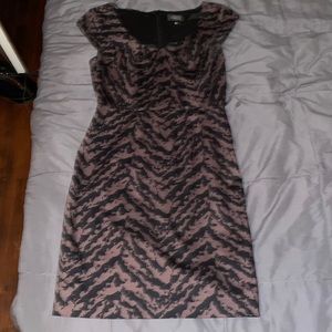 Black and brown knee length dress